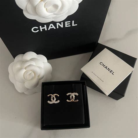 chanel 22k earrings|chanel crochet earrings.